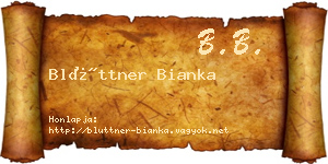 Blüttner Bianka névjegykártya